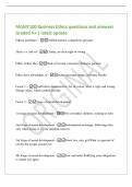 MGMT100 Business Ethics questions and answers&NewLine;Graded A&plus; &vert; latest update&NewLine;Ethical problems&quest; - Selfish interest&comma; competitive pressure&NewLine;There is a lack of - Clarity&comma; no clear right or wrong&NewLine;Ethics reduce the - Risk of loosing customers&comma; business partners&NewLine;