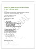 MGMT 100 EXAM questions and answers Graded A&plus; &vert; latest update control - the systematic process of regulating organisational activities to make them consistent with organisational plan&comma; standards and goals control&period;&period;&period; - -requires information on standard