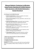 Missouri Robotics Technician Certification &NewLine;Exam Practice Questions & Verified Answers &NewLine;2026 Questions with Detailed Rationales &vert; &NewLine;Instant Download