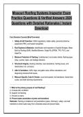 Missouri Roofing Systems Inspector Exam &NewLine;Practice Questions & Verified Answers 2026 &NewLine;Questions with Detailed Rationales &vert; Instant &NewLine;Download 