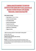 YAMAHA MASTER MARINE TECHNICIAN &NewLine;CERTIFICATION EXAM 2026 Practice Questions & &NewLine;Answers Verified Answers with Detailed &NewLine;Rationales &vert; Instant Download PDF