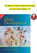 Test Bank For Child Development 9th Edition &NewLine;by Laura E&period; Berk Chapters 1 - 15