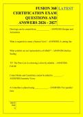 FUSION 360 &NewLine;CERTIFICATION EXAM &NewLine;QUESTIONS AND &NewLine;ANSWERS 2026 - 2027