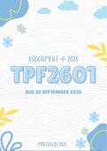 TPF2601 Assignment 4 Portfolio 2026 - September 2026 &vert; Distinction