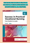 TEST BANK FOR SUCCESS IN PRACTICAL &NewLine;VOCATIONAL NURSING 10TH EDITION&comma; BY &NewLine;KNECHT PATRICIA&comma; ALL CHAPTERS&period;&period;