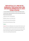 NUR 230 Exam 2 V1 &vert; NUR 230 The &NewLine;Childbearing &sol; Child Caring Family &vert; Q&A &NewLine;with Rationale &lpar;NUR230 Exam 2&rpar; &vert; Galen &NewLine;College of Nursing 