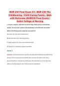 NUR 230 Final Exam V3 &vert; NUR 230 The &NewLine;Childbearing &sol; Child Caring Family &vert; Q&A &NewLine;with Rationale &lpar;NUR230 Final Exam&rpar; &vert; &NewLine;Galen College of Nursing 
