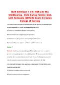 NUR 230 Exam 4 V2 &vert; NUR 230 The &NewLine;Childbearing &sol; Child Caring Family &vert; Q&A &NewLine;with Rationale &lpar;NUR230 Exam 4&rpar; &vert; Galen &NewLine;College of Nursing 