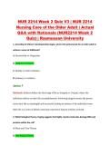 NUR 2214 Week 2 Quiz V1&ndash;V3 &vert; NUR 2214 Nursing Care of the Older Adult &vert; Rasmussen University &vert; Actual Q&A with Rationale &lpar;NUR2214 Week 2 Quiz&rpar;
