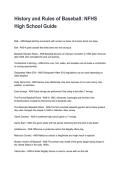 History and Rules of Baseball&colon; NFHS High School Guide Updated &lpar;2026&sol;2027&rpar; Questions with Detailed Verified Answers
