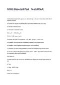 NFHS Baseball Part I Test &lpar;WIAA&rpar; Questions and Correct Answers with Rationales &lpar;2026&sol;2027&rpar;&NewLine;