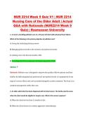NUR 2214 Week 9 Quiz V1 &vert; NUR 2214 &NewLine;Nursing Care of the Older Adult &vert; Actual &NewLine;Q&A with Rationale &lpar;NUR2214 Week 9 &NewLine;Quiz&rpar; &vert; Rasmussen University 