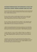 Advanced Pharmacology Exam Study Guide &vert; Comprehensive Practice Questions & Detailed Answer Explanations