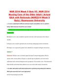NUR 2214 Week 9 Quiz V2 &vert; NUR 2214 &NewLine;Nursing Care of the Older Adult &vert; Actual &NewLine;Q&A with Rationale &lpar;NUR2214 Week 9 &NewLine;Quiz&rpar; &vert; Rasmussen University 