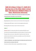 NUR 2214 Week 10 Quiz V1 &vert; NUR 2214 &NewLine;Nursing Care of the Older Adult &vert; Actual &NewLine;Q&A with Rationale &lpar;NUR2214 Week 10 &NewLine;Quiz&rpar; &vert; Rasmussen University
