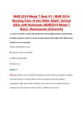 NUR 2214 Week 7 Quiz V1 &vert; NUR 2214 &NewLine;Nursing Care of the Older Adult &vert; Actual &NewLine;Q&A with Rationale &lpar;NUR2214 Week 7 &NewLine;Quiz&rpar; &vert; Rasmussen University