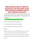 NUR 2214 Week 8 Quiz V2 &vert; NUR 2214 &NewLine;Nursing Care of the Older Adult &vert; Actual &NewLine;Q&A with Rationale &lpar;NUR2214 Week 8 &NewLine;Quiz&rpar; &vert; Rasmussen University 