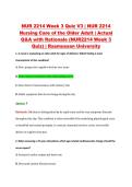 NUR 2214 Week 3 Quiz V3 &vert; NUR 2214 &NewLine;Nursing Care of the Older Adult &vert; Actual &NewLine;Q&A with Rationale &lpar;NUR2214 Week 3 &NewLine;Quiz&rpar; &vert; Rasmussen University