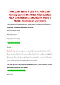 NUR 2214 Week 4 Quiz V1 &vert; NUR 2214 &NewLine;Nursing Care of the Older Adult &vert; Actual &NewLine;Q&A with Rationale &lpar;NUR2214 Week 4 &NewLine;Quiz&rpar; &vert; Rasmussen University