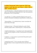 Certified Playground Safety Inspector CPSI Exam&NewLine;Updated Actual Question and Answer &lpar;2026&sol;2027&rpar; &vert;&NewLine;100&percnt; Verified Answers