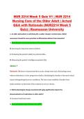 NUR 2214 Week 5 Quiz V1 &vert; NUR 2214 &NewLine;Nursing Care of the Older Adult &vert; Actual &NewLine;Q&A with Rationale &lpar;NUR2214 Week 5 &NewLine;Quiz&rpar; &vert; Rasmussen University 