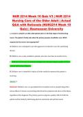 NUR 2214 Week 10 Quiz V3 &vert; NUR 2214 &NewLine;Nursing Care of the Older Adult &vert; Actual &NewLine;Q&A with Rationale &lpar;NUR2214 Week 10 &NewLine;Quiz&rpar; &vert; Rasmussen University 