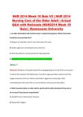 NUR 2214 Week 10 Quiz V2 &vert; NUR 2214 &NewLine;Nursing Care of the Older Adult &vert; Actual &NewLine;Q&A with Rationale &lpar;NUR2214 Week 10 &NewLine;Quiz&rpar; &vert; Rasmussen University 