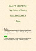 Exam 1&comma; 2&comma; 3 & 4&colon; NU 155 &sol; NU155 Foundations of Nursing &lpar;Latest 2026 &sol; 2027 Updates BUNDLE PACKAGE WITH COMPLETE SOLUTIONS&rpar; &vert; 100&percnt; Correct &vert; Grade A - Galen