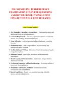 NH COUNSELING JURISPRUDENCE &NewLine;EXAMINATION COMPLETE QUESTIONS &NewLine;AND DETAILED SOLUTIONS LATEST &NewLine;UPDATE THIS YEAR JUST RELEASED