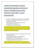 Virginia Cosmetology Licensing &NewLine;Examination Questions And Correct &NewLine;Answers &lpar;Verified Answers&rpar; Plus &NewLine;Rationales 2026 Q&A &vert; Instant &NewLine;Download Pdf