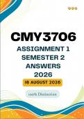 CMY3706 Assignment 1 Semester 2 &vert;&vert;&lpar;Answers and References&rpar;&vert; Due Date 18 August 2026