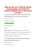 NURS 201 Quiz 10 V3 &vert; NURS 201 Medical &NewLine;Surgical Nursing &vert; Actual Q&A with &NewLine;Rationale &lpar;NURS201 Quiz 10&rpar; &vert; West Coast &NewLine;University 