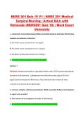 NURS 201 Quiz 10 V1 &vert; NURS 201 Medical &NewLine;Surgical Nursing &vert; Actual Q&A with &NewLine;Rationale &lpar;NURS201 Quiz 10&rpar; &vert; West Coast &NewLine;University 