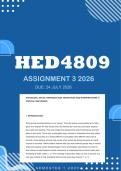 HED4809 Assignment 3 2026 - Distinction &vert; Due 24 July 2026