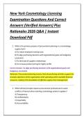 New York Cosmetology Licensing &NewLine;Examination Questions And Correct &NewLine;Answers &lpar;Verified Answers&rpar; Plus &NewLine;Rationales 2026 Q&A &vert; Instant &NewLine;Download Pdf