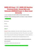 NURS 225 Exam 1 V1 &vert; NURS 225 Nutrition &NewLine;Proctored Exam &vert; Actual Q&A with &NewLine;Rationale &lpar;NURS225 Exam 1&rpar; &vert; West Coast &NewLine;University