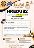 HREDU82 Assignment 2 PSYCHOLOGY &lpar;COMPLETE ANSWERS&rpar; 2026 - DUE July 2026