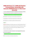 NURS 225 Exam 2 V1 &vert; NURS 225 Nutrition &NewLine;Proctored Exam &vert; Actual Q&A with &NewLine;Rationale &lpar;NURS225 Exam 2&rpar; &vert; West Coast &NewLine;University