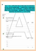 WGU C784 APPLIED HEALTHCARE STATISTICS &NewLine;FINAL EXAM 2026&sol;2027 &vert; COMPLETE VERIFIED &NewLine;QUESTIONS AND ANSWERS &vert; LATEST UPDATED &NewLine;WGU C784 EXAM Q&A &vert; BASED ON FREQUENTLY &NewLine;TESTED STATISTICAL CONCEPTS &NewLine;