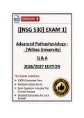 NSG 530 Exam 1&vert; Advanced Pathophysiology &vert; Wilkes University &vert; Q & A &vert; 2026&sol;2027 Edition &lpar;PDF&rpar;