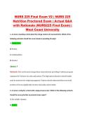 NURS 225 Final Exam V2 &vert; NURS 225 &NewLine;Nutrition Proctored Exam &vert; Actual Q&A &NewLine;with Rationale &lpar;NURS225 Final Exam&rpar; &vert; &NewLine;West Coast University