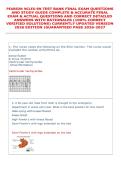 PEARSON NCLEX-RN Questions & Answers Rationales &vert;&vert; Most Recent Exam Actual Complete Real Exam 250 Questions And Correct Answers &lpar;Verified Answers&rpar; Already Graded A&plus; &vert; Guaranteed Success&excl;&excl; Newest Exam