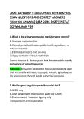 Utah Category 9 Regulatory Pest Control Exam Questions and Correct Answers 2026&ndash;2027