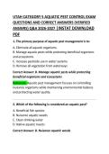 Utah Category 5 Aquatic Pest Control Exam Questions and Correct Answers 2026&ndash;2027