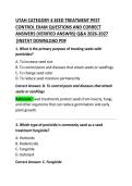 Utah Category 4 Seed Treatment Pest Control Exam Questions and Correct Answers 2026&ndash;2027