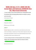 NURS 306 Quiz 10 V1 &vert; NURS 306 OB &vert; &NewLine;Actual Q&A with Rationale &lpar;NURS306 Quiz &NewLine;10&rpar; &vert; West Coast University 