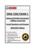 NSG 530 Exam 4&vert; Advanced Pathophysiology &vert; Wilkes University &vert; Q & A &vert; 2026&sol;2027 Edition &lpar;PDF&rpar;