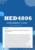 HED4806 Assignment 3 2026 - Distinction &vert; Due August 2026