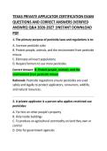 Texas Private Applicator Certification Exam Questions and Correct Answers 2026&ndash;2027