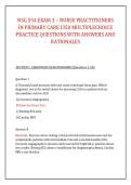 NSG 554 EXAM 3 &ndash; NURSE PRACTITIONERS &NewLine;IN PRIMARY CARE I350 MULTIPLECHOICE &NewLine;PRACTICE QUESTIONS WITH ANSWERS AND &NewLine;RATIONALES 